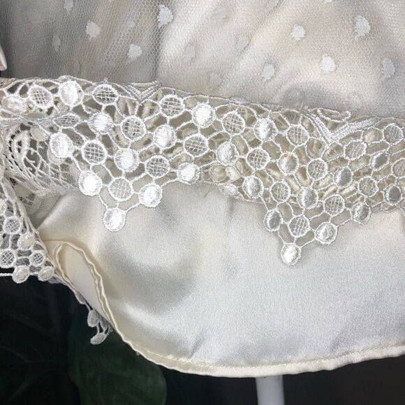 Jessica McClintock Cream Lace Overlay Blouse - Picture 6 of 9